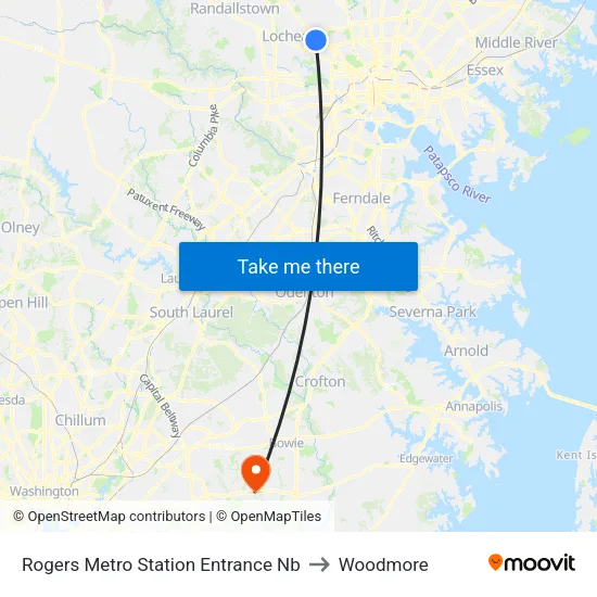 Rogers Metro Station Entrance Nb to Woodmore map