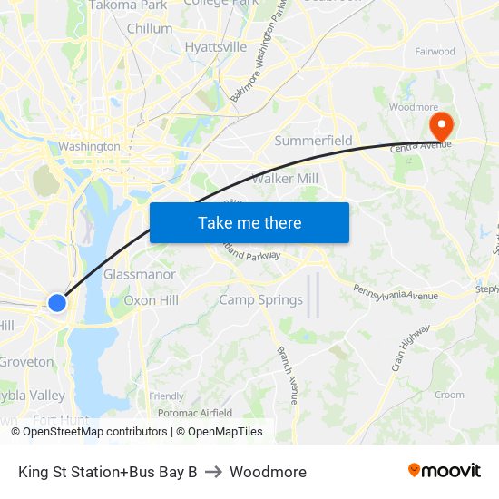 King Street-Old Town+Bay B to Woodmore map