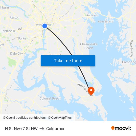 H St Nw+7 St NW to California map