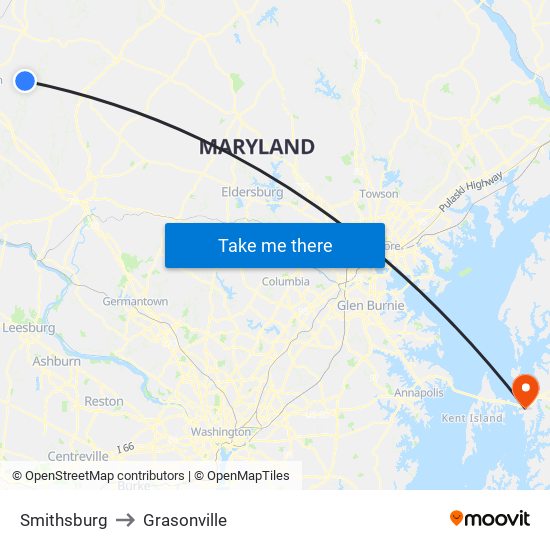 Smithsburg to Grasonville map