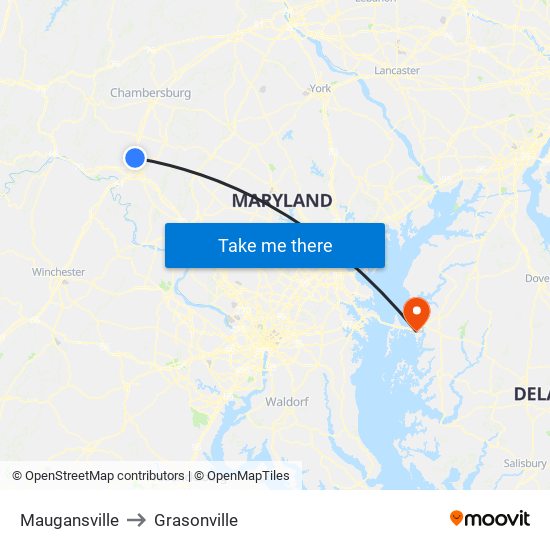 Maugansville to Grasonville map