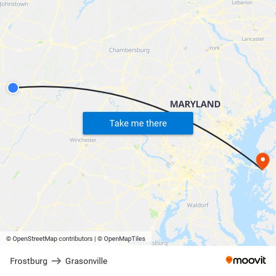 Frostburg to Grasonville map