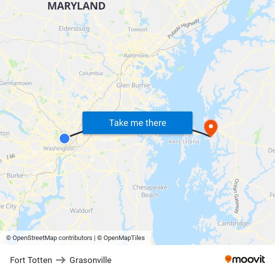 Fort Totten to Grasonville map