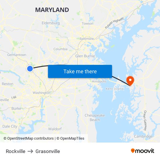 Rockville to Grasonville map