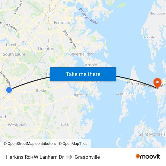 Harkins Rd+W Lanham Dr to Grasonville map