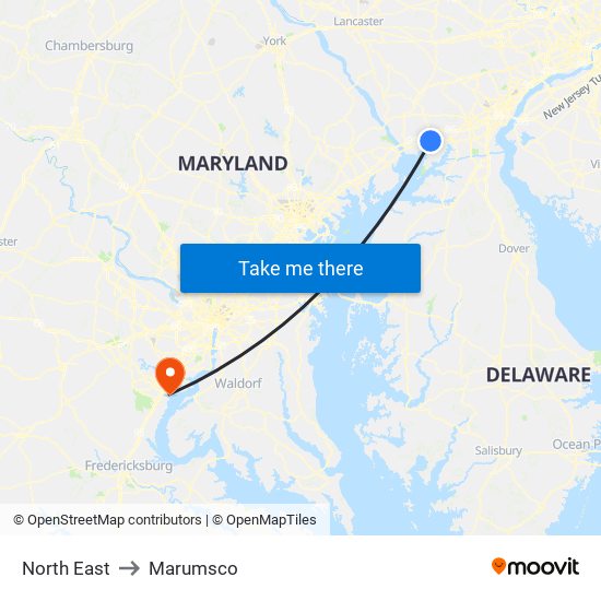 North East to Marumsco map