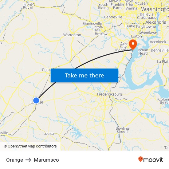 Orange to Marumsco map