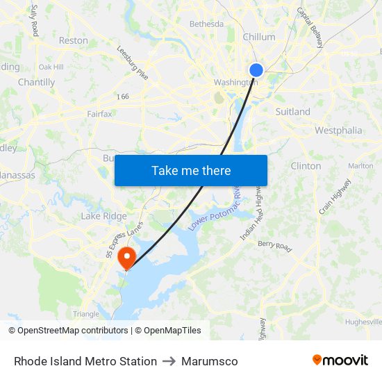 Rhode Island Metro Station to Marumsco map