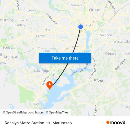 Rosslyn Metro Station to Marumsco map