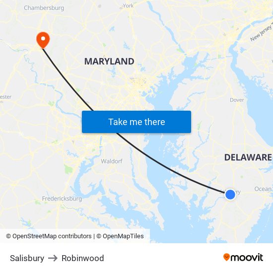 Salisbury to Robinwood map