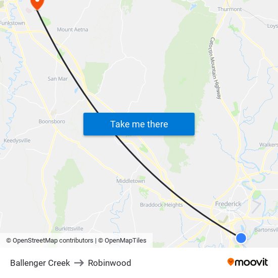 Ballenger Creek to Robinwood map