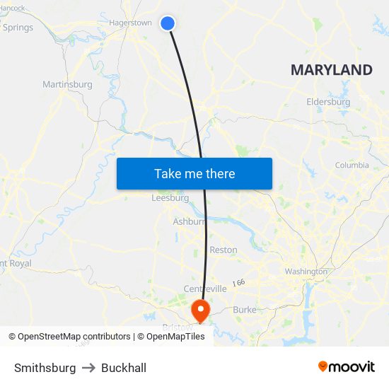 Smithsburg to Buckhall map