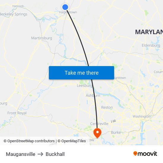 Maugansville to Buckhall map