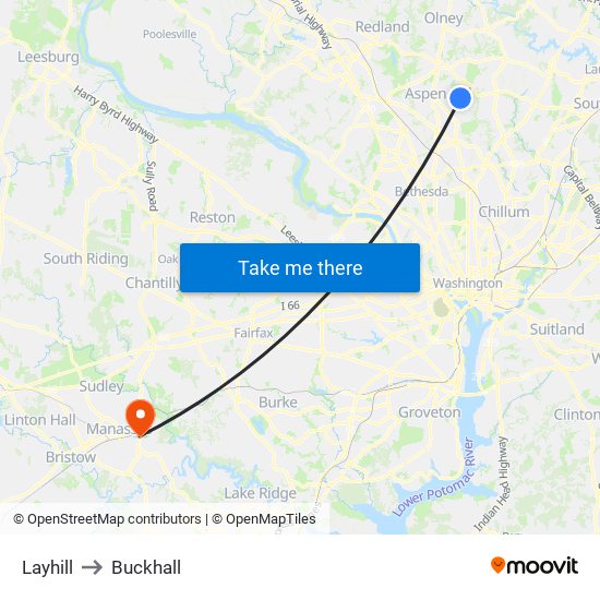 Layhill to Buckhall map