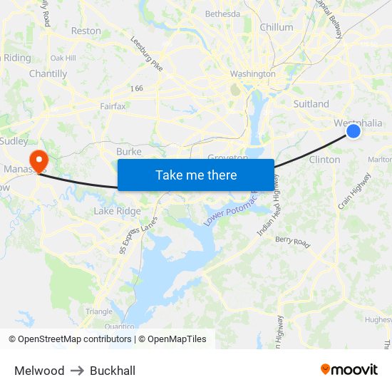 Melwood to Buckhall map