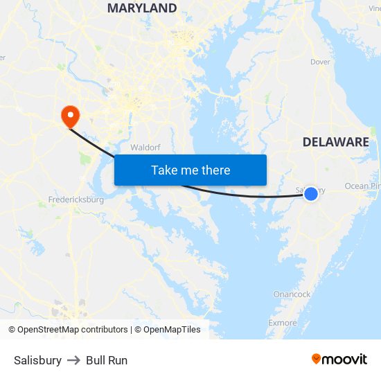 Salisbury to Bull Run map