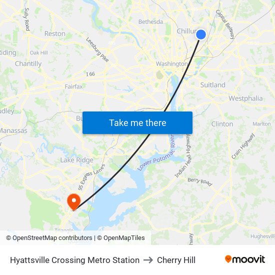 Hyattsville Crossing Metro Station to Cherry Hill map