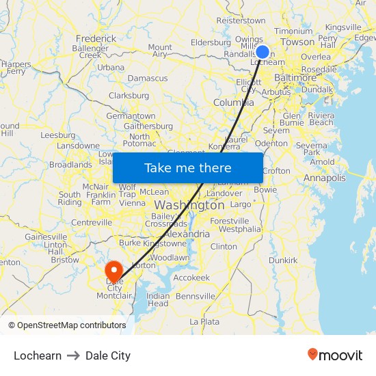 Lochearn to Dale City map