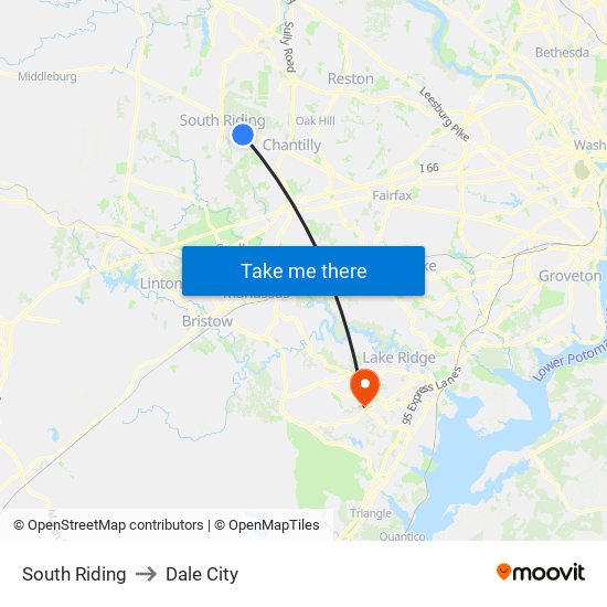 South Riding to Dale City map