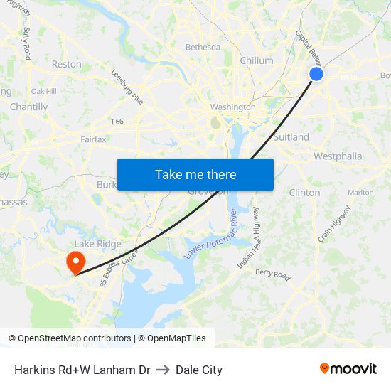 Harkins Rd+W Lanham Dr to Dale City map