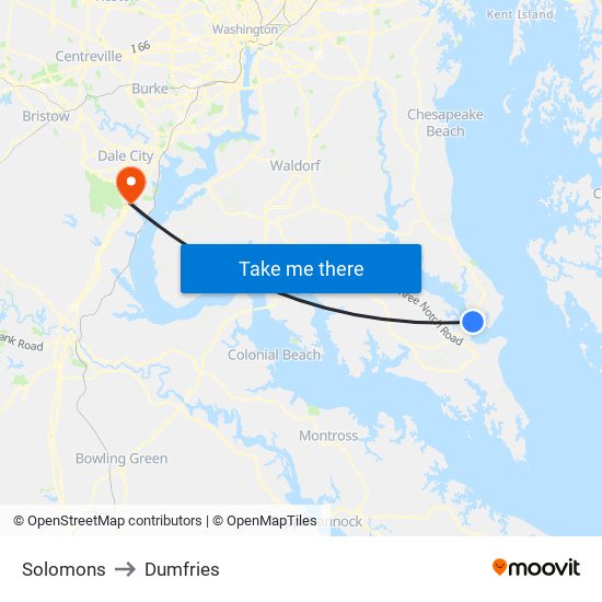 Solomons to Dumfries map