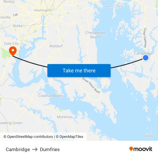 Cambridge to Dumfries map