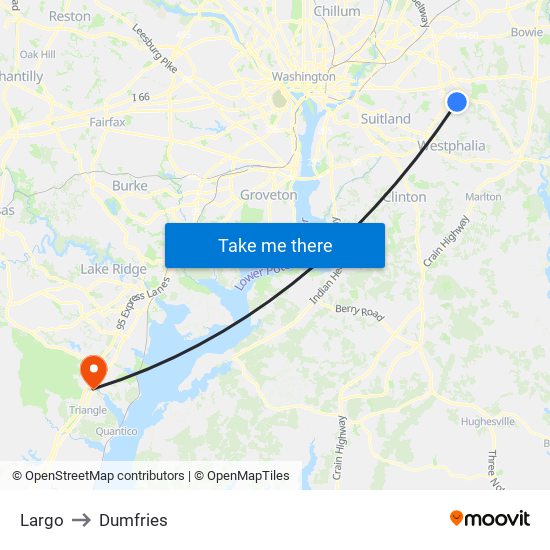 Largo to Dumfries map