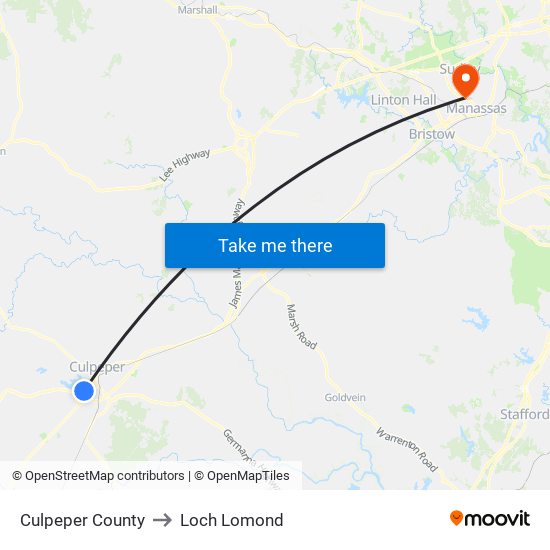 Culpeper County to Loch Lomond map