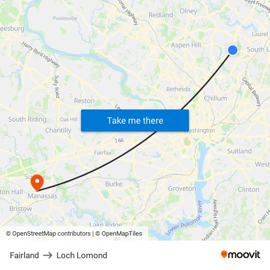 Fairland to Loch Lomond map