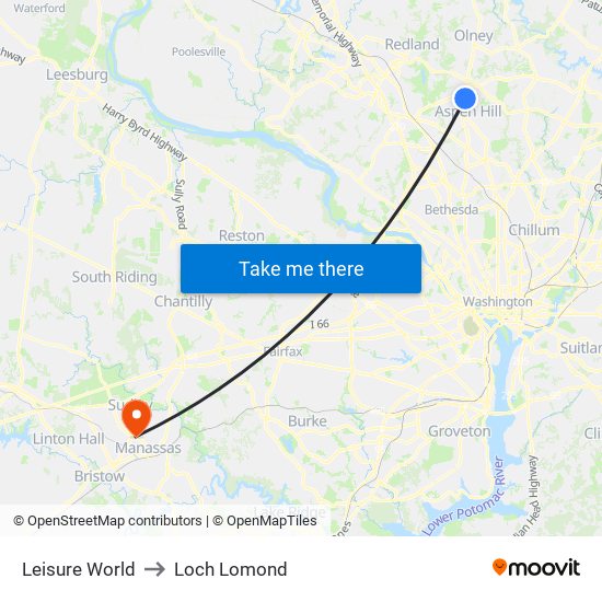 Leisure World to Loch Lomond map