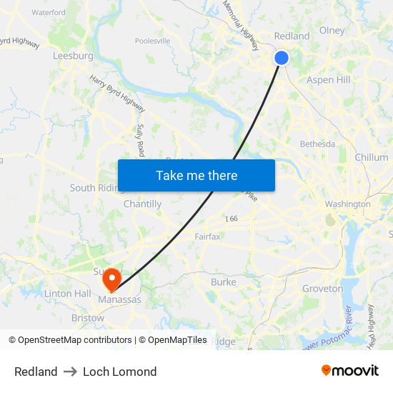 Redland to Loch Lomond map