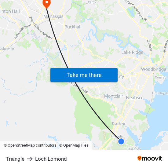 Triangle to Loch Lomond map