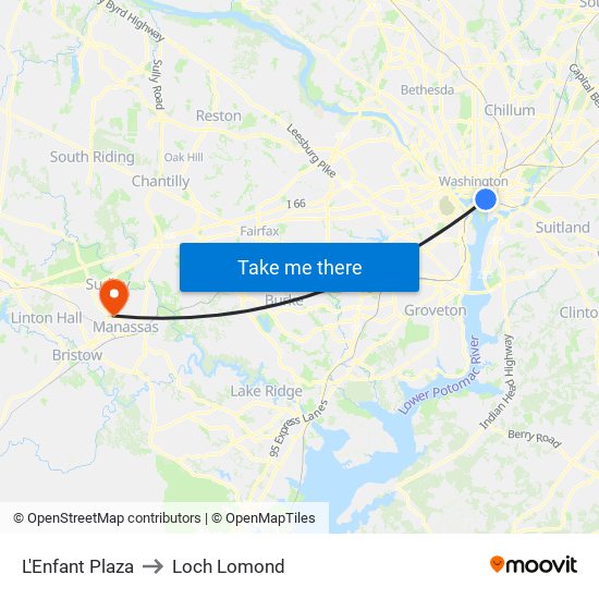 L'Enfant Plaza to Loch Lomond map