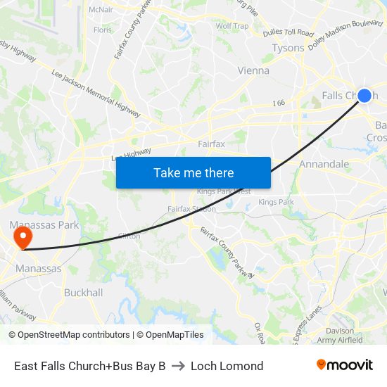 East Falls Church+Bay B to Loch Lomond map