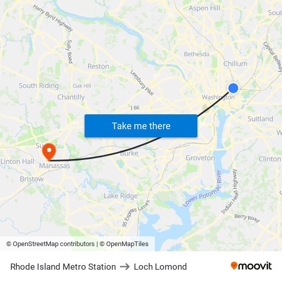 Rhode Island Metro Station to Loch Lomond map