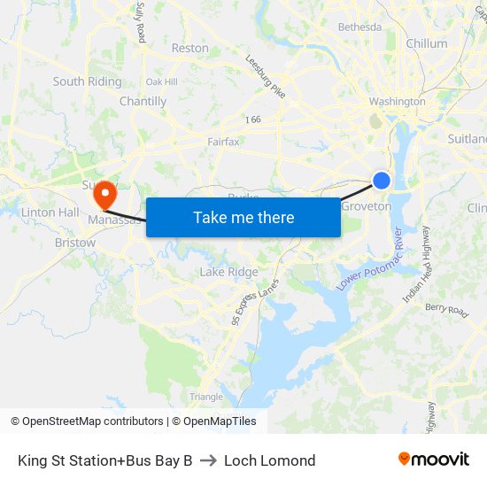 King Street-Old Town+Bay B to Loch Lomond map