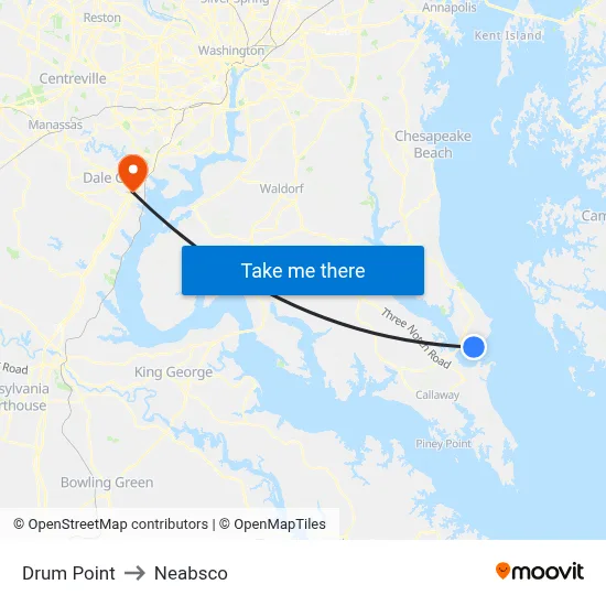 Drum Point to Neabsco map