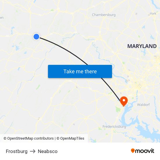 Frostburg to Neabsco map