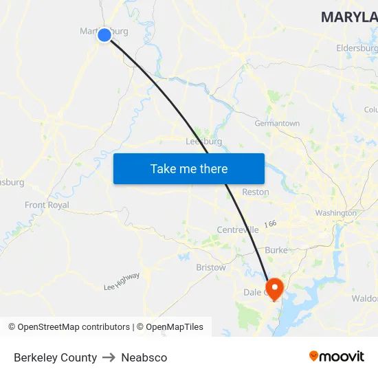 Berkeley County to Neabsco map