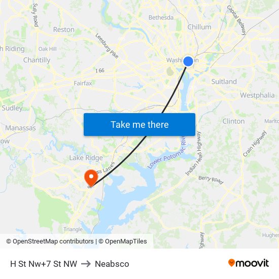 H St Nw+7 St NW to Neabsco map