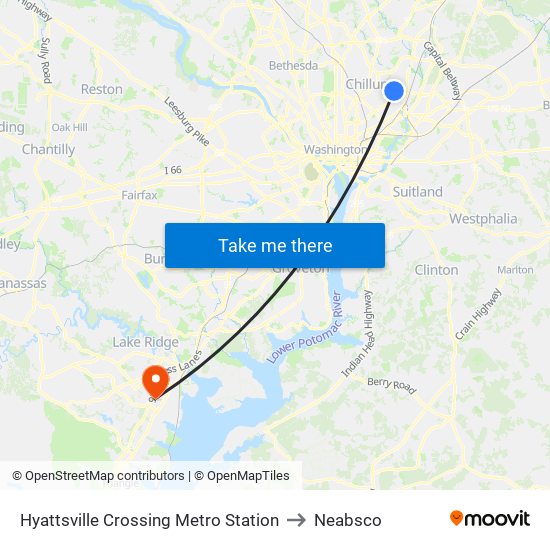 Hyattsville Crossing Metro Station to Neabsco map