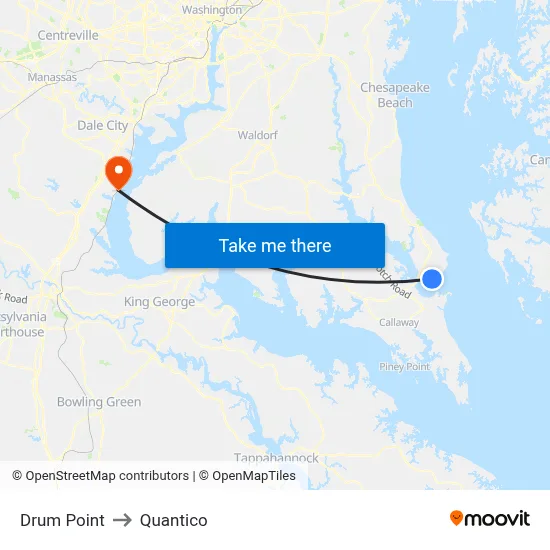Drum Point to Quantico map
