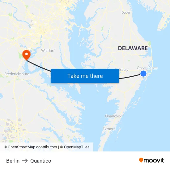 Berlin to Quantico map