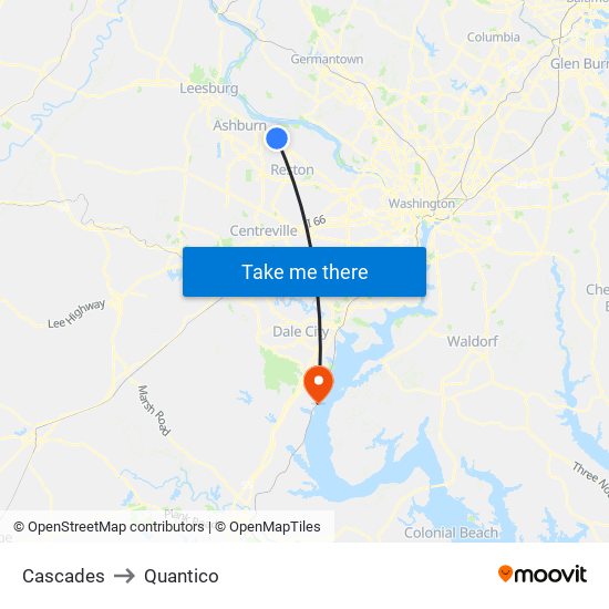 Cascades to Quantico map