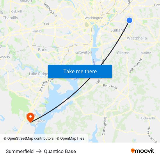 Summerfield to Quantico Base map