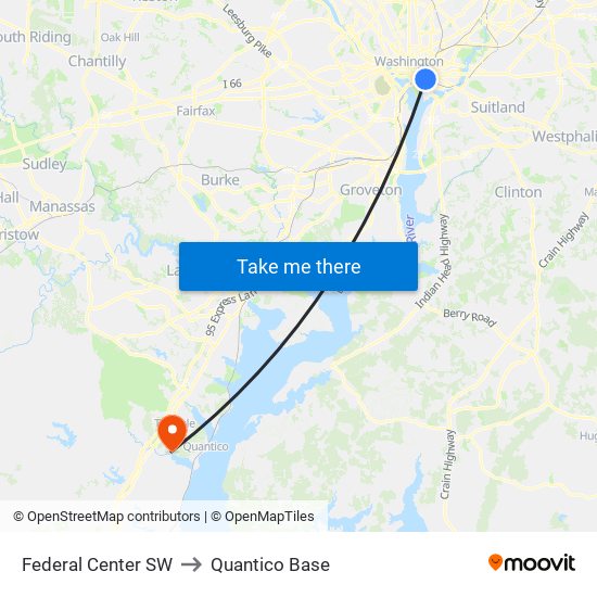 Federal Center SW to Quantico Base map