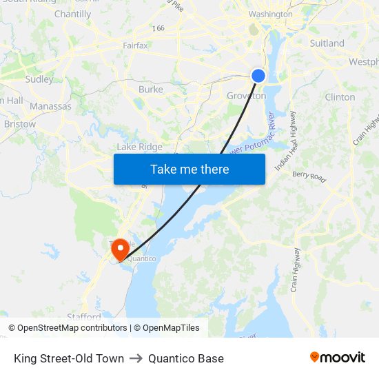 King Street-Old Town to Quantico Base map