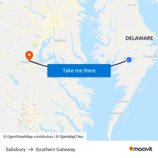 Salisbury to Southern Gateway map