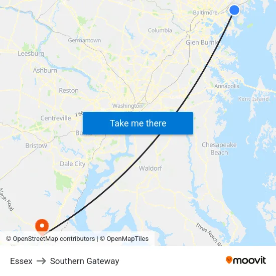 Essex to Southern Gateway map