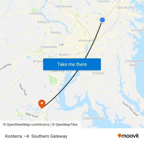 Konterra to Southern Gateway map